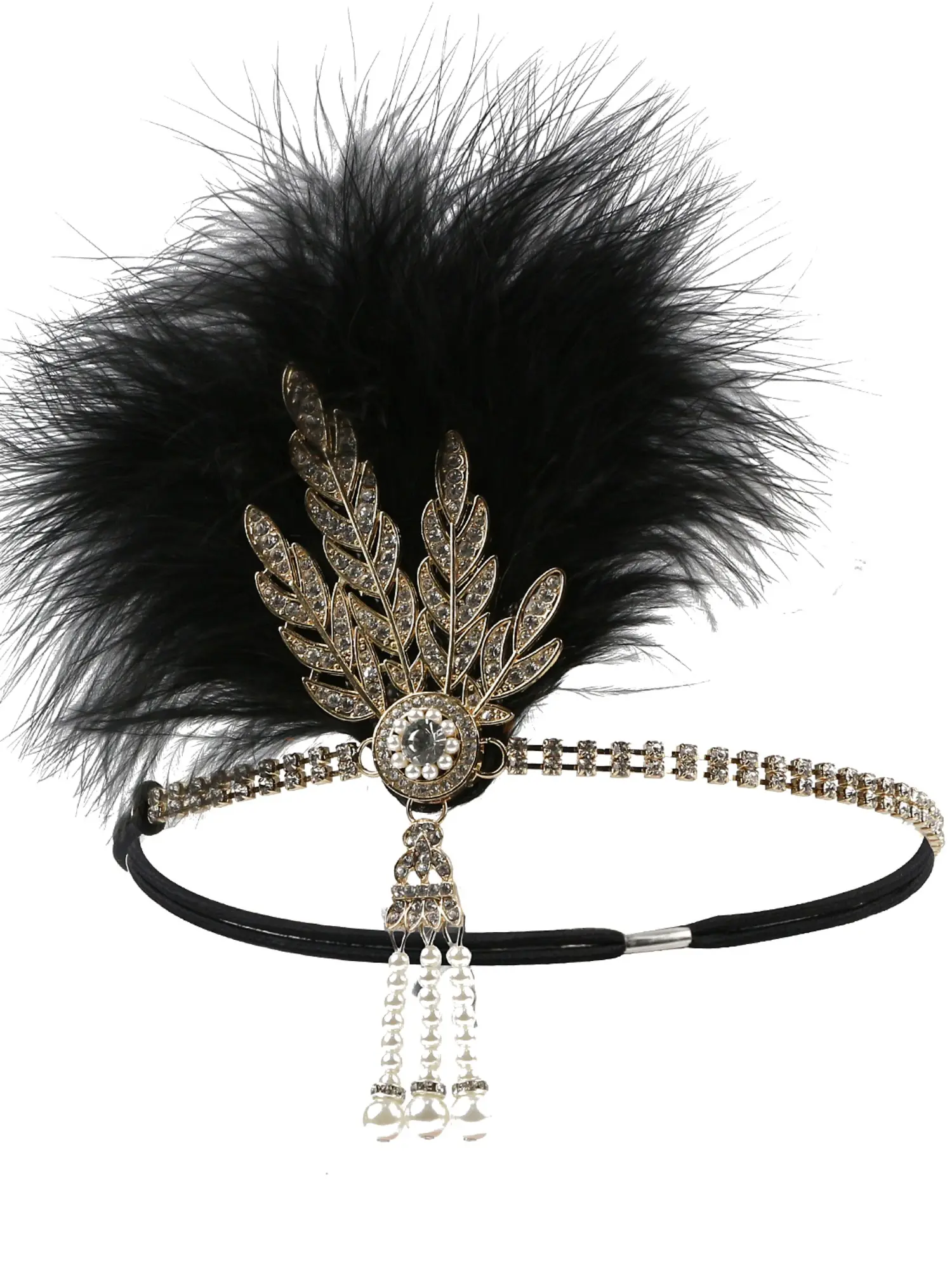 1920s Flapper Headpiece Great Gatsby Feather Headband  display picture 2