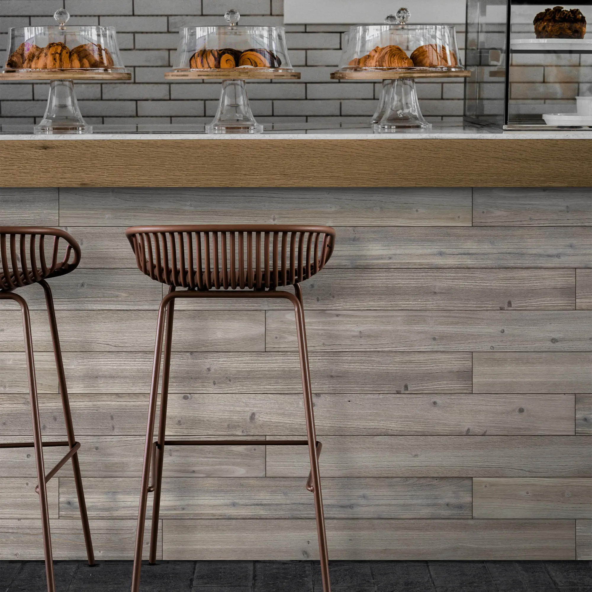10-Pack Solid Pine Wall Planks, 47.25" x 4.75" Barn Wood Finish Rustic Real Wood Wall Panels for DIY Accent Walls & Ceilings, Covers 15.4 Sq. Ft.