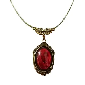 Red Quartz Charm Necklace Vintage Chokers Decoration Gifts for Women Girls