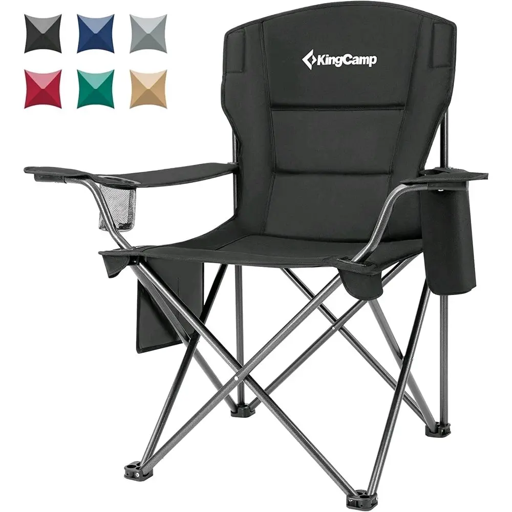 Oversized High-Back Folding Camping Chair – Padded, Heavy-Duty, Portable with Cup Holder | 300 lbs Capacity, Outdoor & Lawn Use