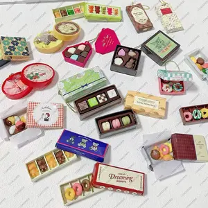 Japanese Capsule Toys Gift Box Cookie Cake Mini Dessert Doughnut Chocolate Miniature Food Keychain Bag Charm Gashapon Dollhouse
