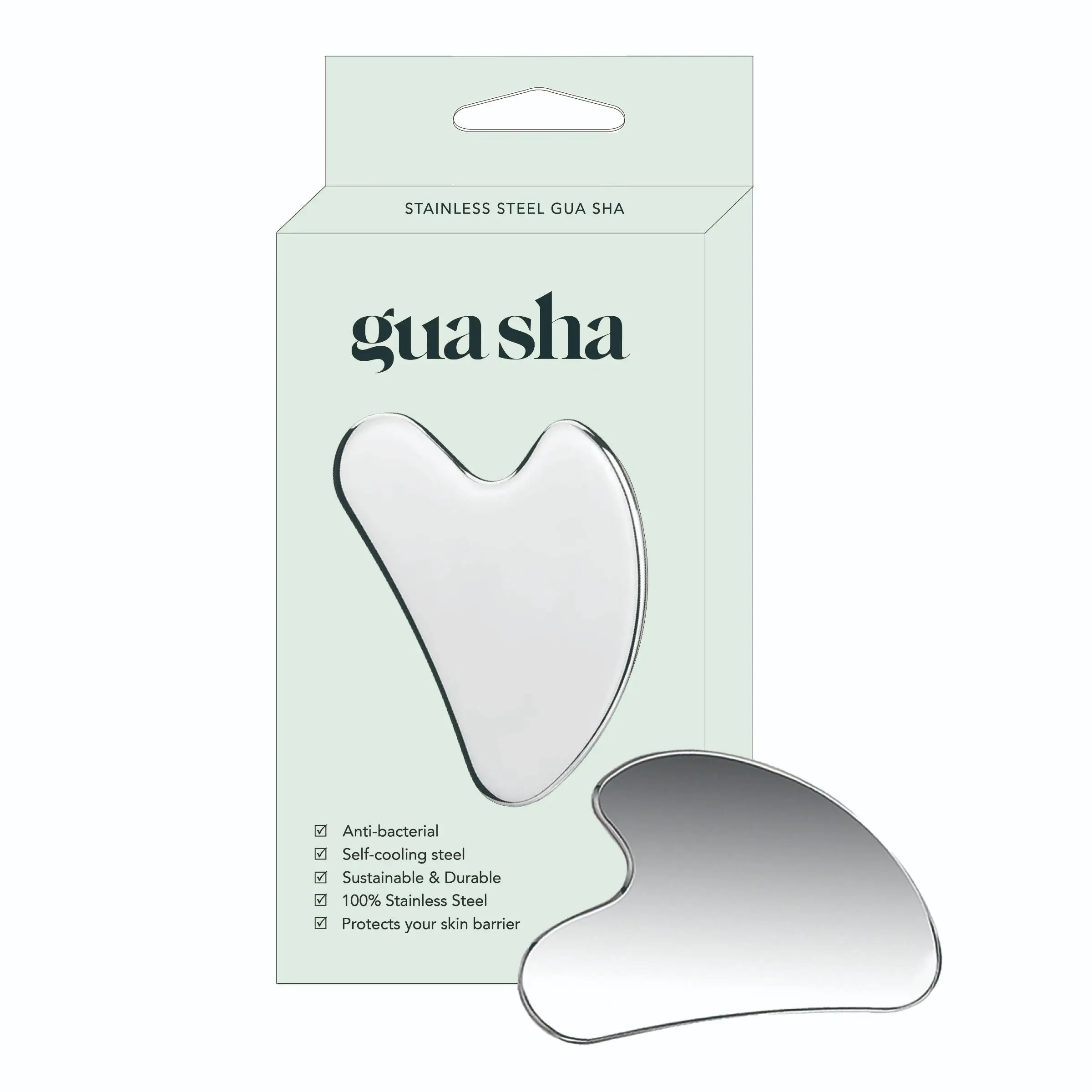 Premium Stainless Steel Gua Sha Facial Tool - Durable Metal Massage Board for Face and Body, Includes Exquisite Gift Box