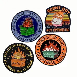 Dumpster Fire Response Team Trash Fire Sarcastic Brooch Pin, Office Humor Enamel Pin, Funny Gift For Team Leader Boss Coworker, Chaos Coordinator Lapel Badge, Sarcasm Brooches, Funny Work Decorative Jewelry Accessories