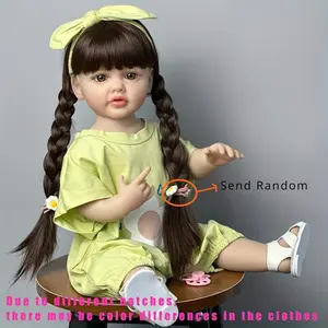 GUESSBELLY 55cm 22inch Stand Girl Doll Reborn Baby Full Body vinyl, Lifelike Newborn Baby Girl Princess Toddler Bath Toy Lovely Birthday Gift Alive