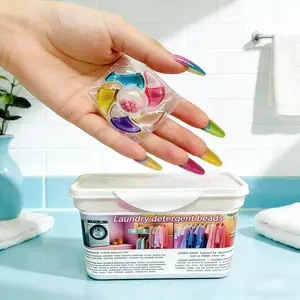 35pcs/box 6-In-1 Scented Laundry Beads, Long-Lasting Freshness, Water-Soluble, Multi-Functional Cleaning Agent, Gentle Wash, Household Detergent, Multi Purpose Detergent