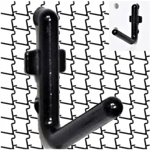 100 count Pegboard Accessory Peg Hook Set - Durable, Self-Locking Black 1/4" L-Style FlexLock Peg Hooks for  Tools, Storage, and Wall Organization