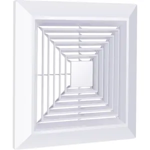 Bathroom Exhaust Fan Cover White Bathroom Ceiling Fan Grille with Springs Replacement for Square Ceiling, Wall-Mount Exhaust Fan, Ceiling Fan Grille, Air Diverter (9x9 Inches)