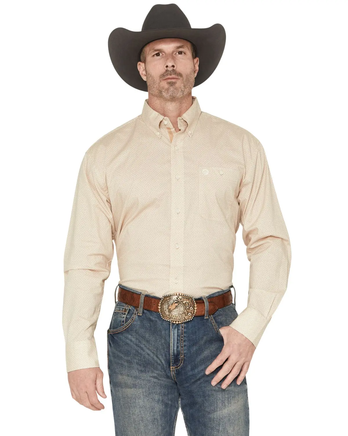 Wrangler Men's George Strait By Men'S Geo Print Long Sleeve Button-Down - 112379067