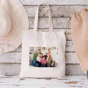 Personalized Photo Tote Bag, Custom Family Picture Canvas Tote, Photo Upload Tote Bag, Memory Keepsake Tote, Custom Image Canvas Bag, Casual Reusable Tote