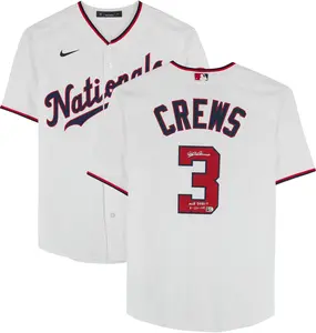 Dylan Crews Washington Nationals Autographed Nike White Replica Jersey with "MLB Debut 8/26/24" Inscription - Fanatics Authentic Certified