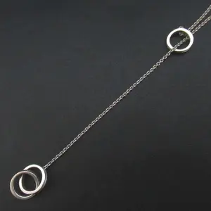 Pre-owned Tiffany & Co. Sterling Silver 925 (Ag925) Small Leather Goods Tiffany&Co. Interlocking Circle 1837 925 Silver Necklace