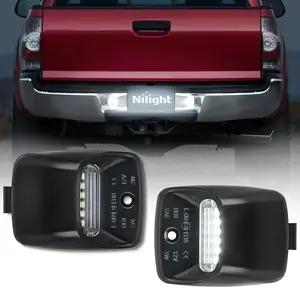 Nilight License Plate Lights Compatible with 2005 2006 2007 2008 2009 2010 2011 2012 2013 2014 2015 Toyota Tacoma 2000-2013 Tundra Black Housing 6000K White 2PCS Pack
