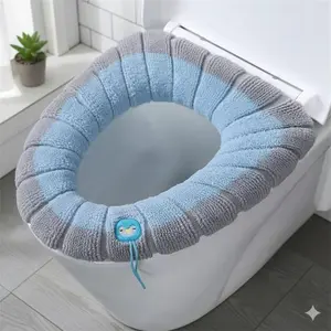 All-Season Non-Slip Toilet Seat Cover Set, Soft & Warm Bathroom Upgrade. Hygienic, Durable, Easy-Clean Design with Secure Fit. Safe for Family & Baby.