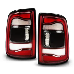 Nakkaa LED Smoked Tail Lights Assembly, Black Bezel Rear Brake Lamps with Blind Spot Detection, Direct Fit for 2020-2023 Ram 2500 3500, Replaces 68548942AA, 68548943AA, 68548947AA, 68548946AA, Led Tail Light