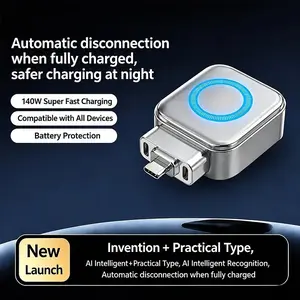 Smart Auto-Stop Charging Adapter, 140w USB-CAutomatic Disconnect Charger, Full Charge Pop-Up Device,Safe Nightty Charging, Compatible with Phones Tablets
