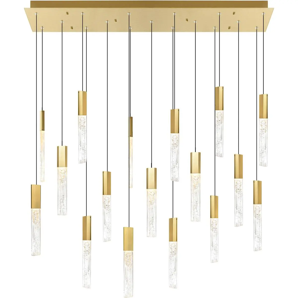 CWI Lighting Greta LED 48 inch Brass Chandelier Ceiling Light 1589P48-17-624-RC