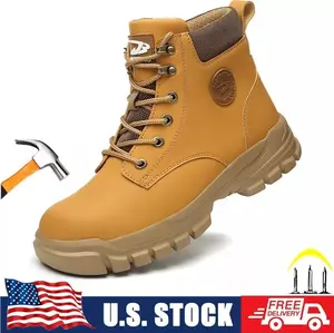 Steel Toe Shoes for Men Women Work Shoes Safety Sneakers Shoes Comfortable Lightweight Puncture Proof Slip on Indestructible Work Shoes