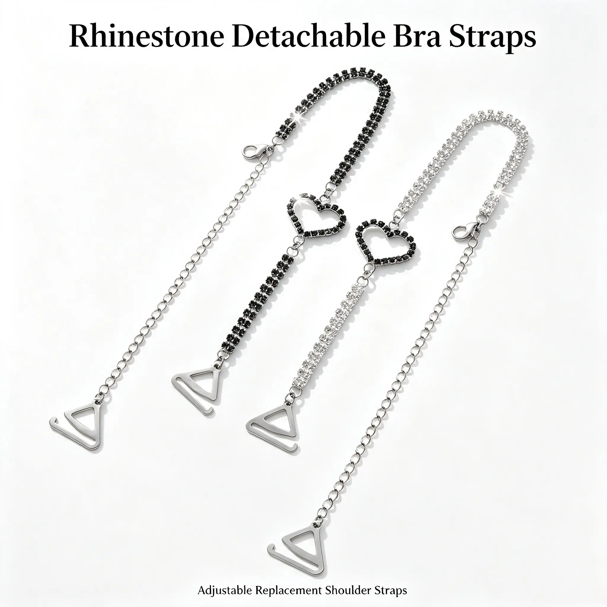Multi-row Rhinestone Bra Straps, Invisible Adjustable Shoulder Straps, Metal Decor Bra Straps, Wedding Dress Bridal Clothing Accessories for Women Womenswear Bride