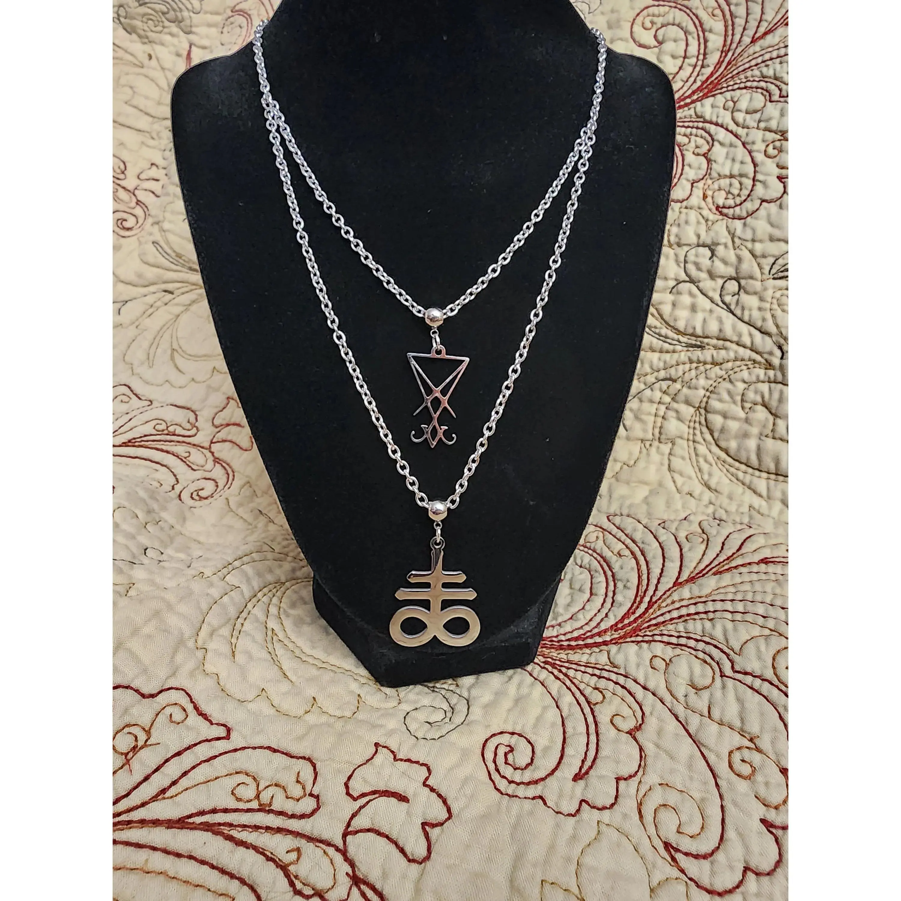 Lucifer and Leviathan double strand necklace