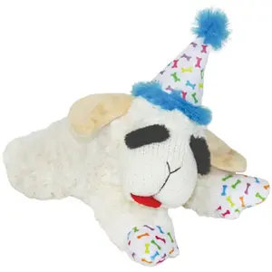 Lamb Chop w/ Birthday Hat Blue Plush Dog Toy - 10.5"