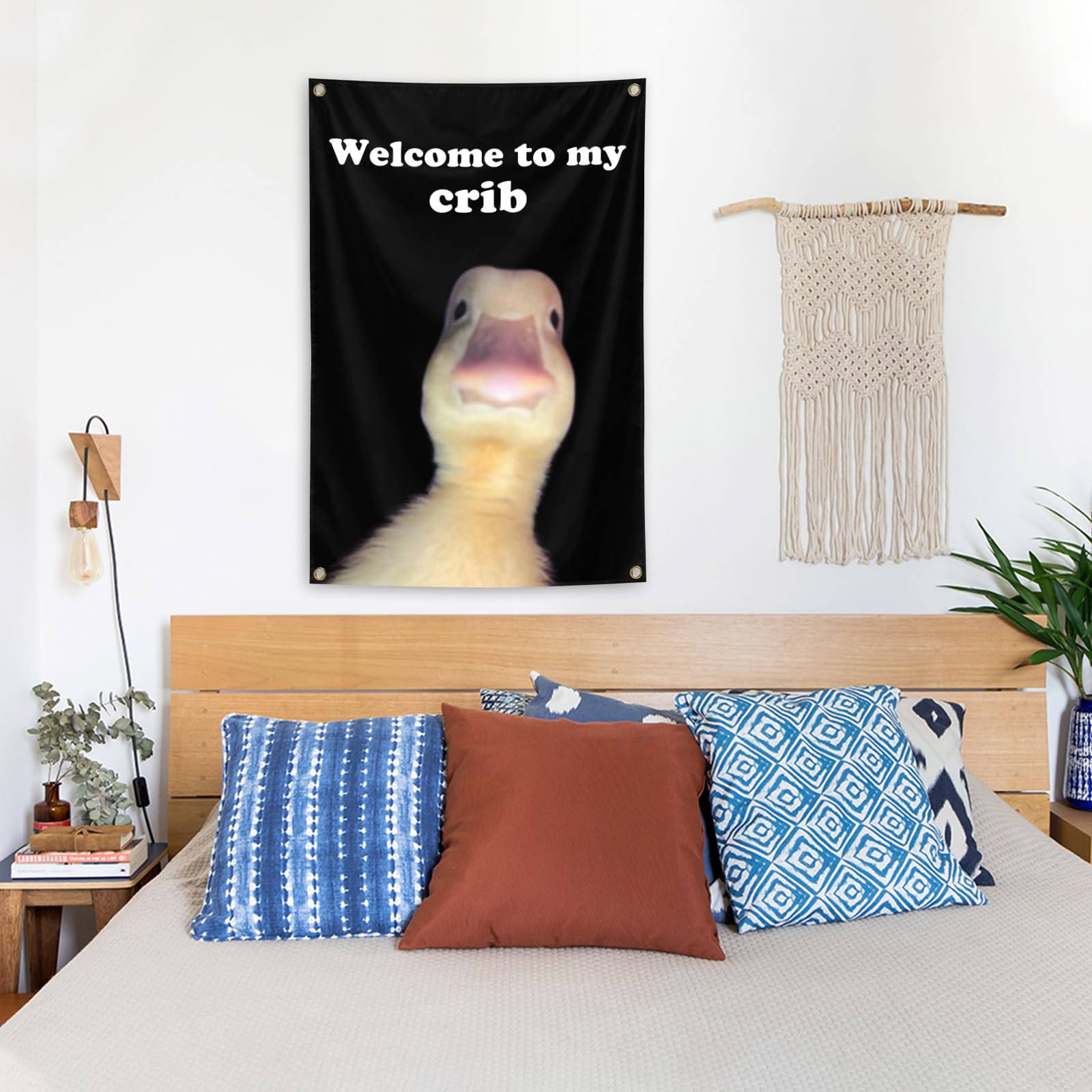 Welcome to My Crib Flag，2x3 Feet Tapestry Funny Poster Durable Man Cave Wall Flag with Brass Grommets room decor for bedroom Banner