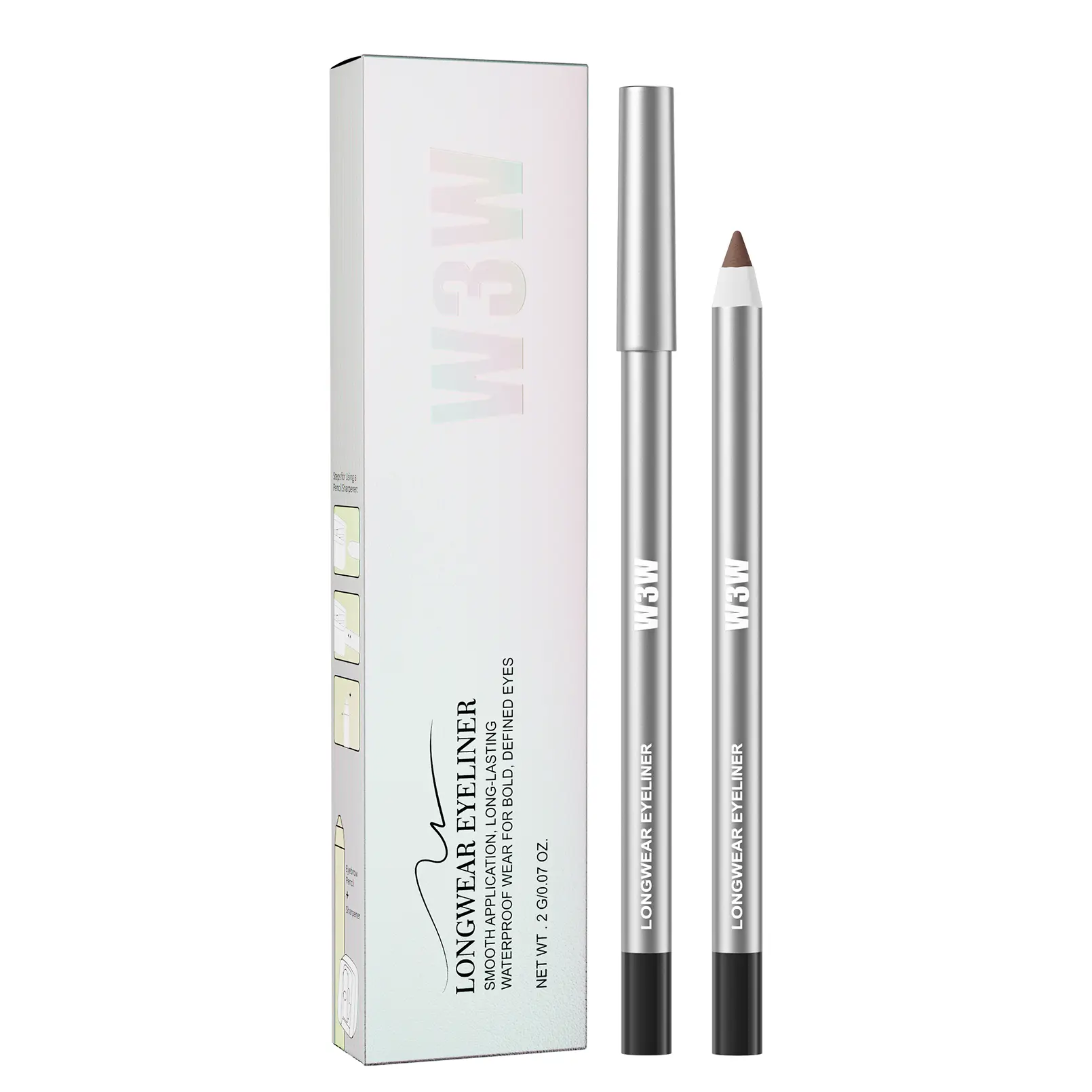 W3W Precision Makeup Tool Set | Cosmetic Detailing Pencil & Sharpener Kit