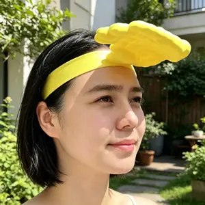 Yellow Novelty Hand Headband | Funny Party Hair Accessory | For Men Women & Kids | Holiday Birthday Cosplay Photo Prop | Comfortable Elastic Daily Headwear