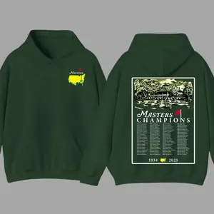 LORA ATCHER 2025 Masters Tournament Augusta 91 Years Hoodie Golf Tournament 2 Sided Hoodie with Masters Golf Cup Design for Men Golf Gifts