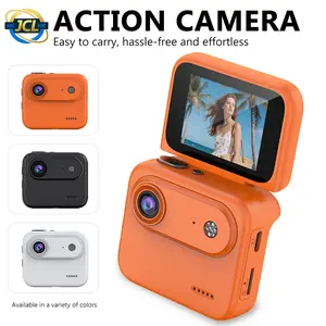 Action Camera 1080P 360° with Flip Screen, Multi-Functional Vlogging Camera, Wide-Angle Lens, 1080P Action Cam for Cycling, Skydiving & Pov Adventures