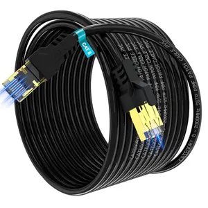 8 Ethernet  40ft,High Speed 40Gbps,2000Mhz,26AWG, Plated RJ45 Connector,for Outdoor&Indoor Weatherproof UV,for/PC/Modem/Router/Gaming,Faster Than Cat7/Cat6/Cat5