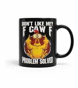 [Sale Up To 30%] Dont Like Me F-Caw-F Problem Solved Ceramic Mug, Flipping The Bird with Sound F Off Coffee Mug, Funny Rude Chicken