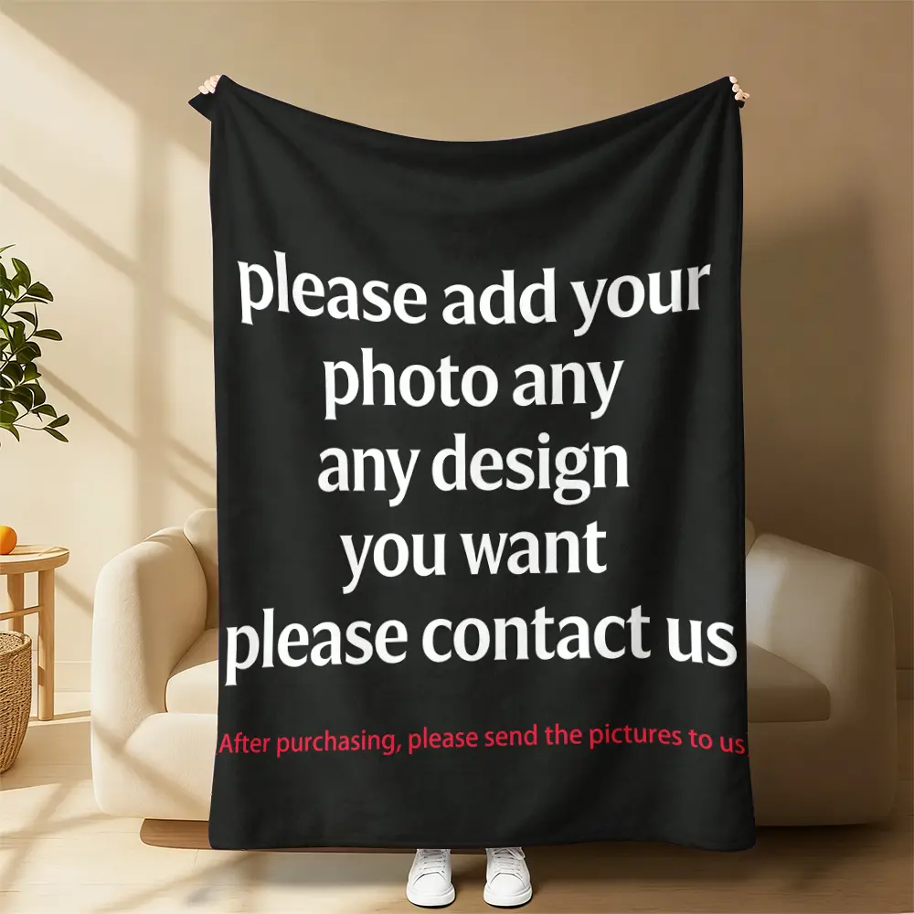 Custom Photo Blanket Personalized Picture Throw Blanket, Custom Any Image Text Design Fleece Blanket, Soft Warm Customized Blanket For Sofa Bed, Ideal Gift For Family Friends Birthday Anniversary Holiday Present，Perfect Keepsake Gift For Couples Parents