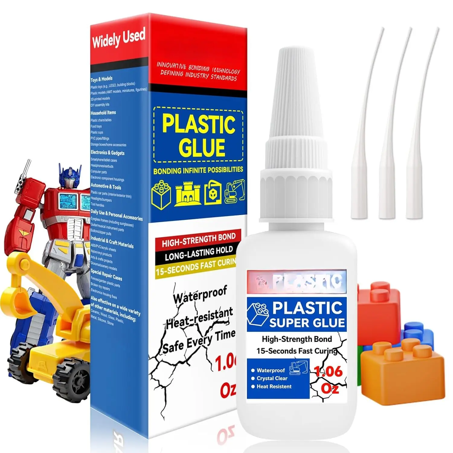 Permanent Plastic Glue Kit with Fine Tip Pen - Heavy Duty Cement for Repair Cracks, Plastic/Metal Miniature Fixes, PLA Model Prints, Safe Adhesive (Tools & Hardware)