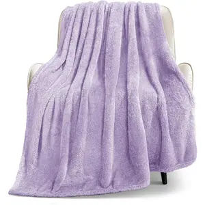 Extra Large Lilac Throw Blanket for Couch, Decorative Soft Warm Fleece Bed Blankets, Plush Fluffy Thick Sofa Throws for All Season, 50x70 Inch