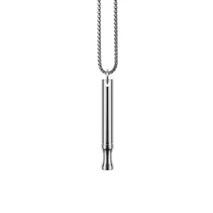 Aromatherapy Inhaler for Stress Relief, Anxiety Reduction, Meditation, Mindfulness Breathing, Stainless Steel Pendant Necklace, Unisex