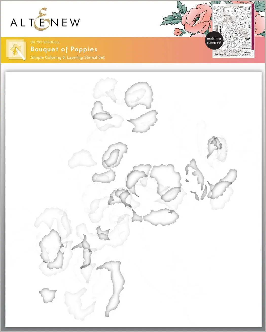Bouquet of Poppies Stencil Set (8 in 1)