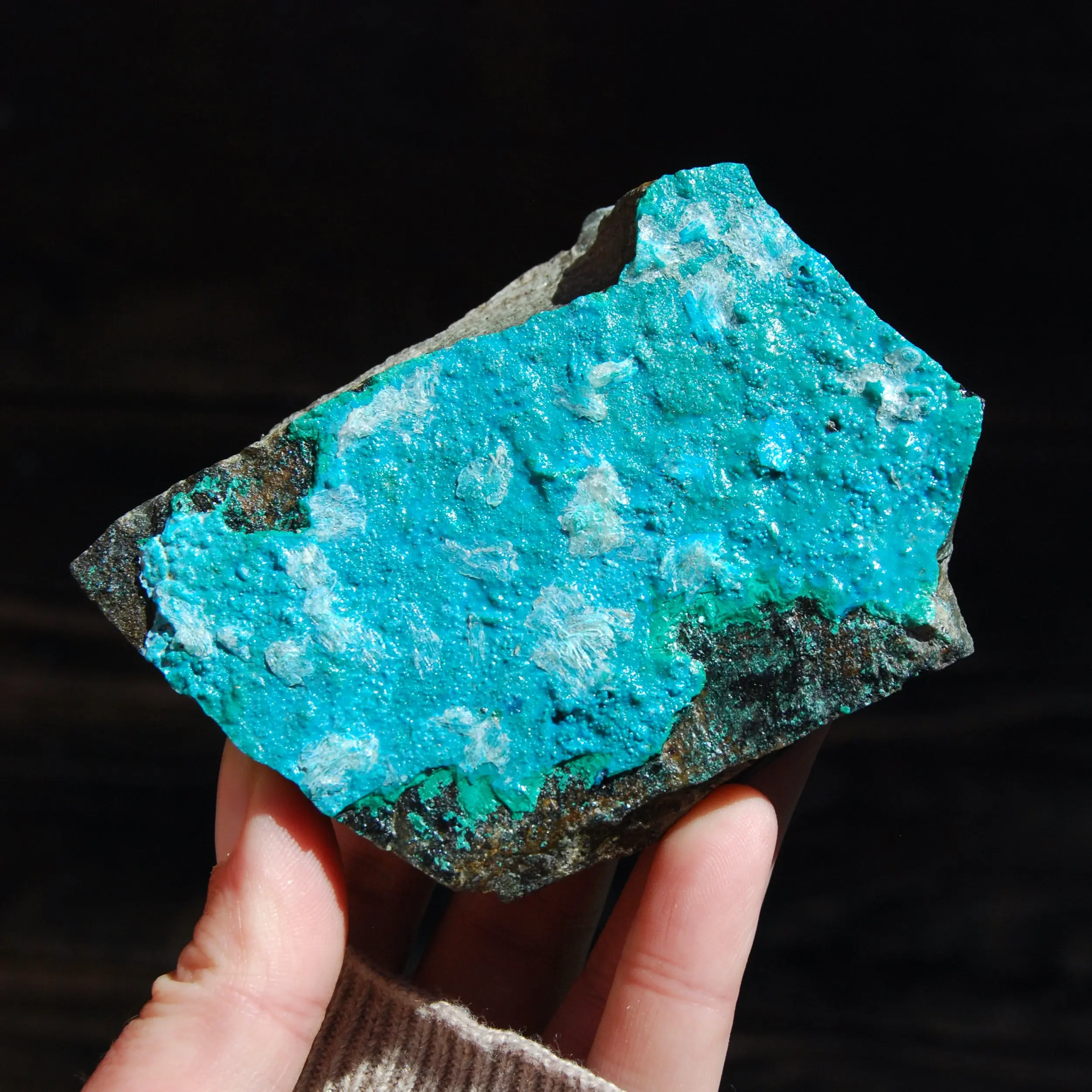 4in 350g Raw Silica Chrysocolla Crystal, Congo R3