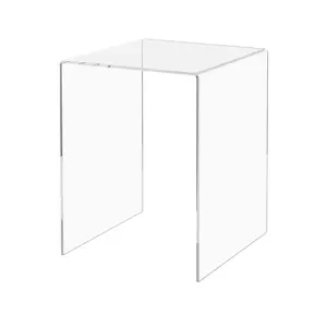 Acrylic Riser Display Stand Tall Platform Clear 6" Wide x 8" High Tabletop Pedestal for Collectible Merchandise Figures and Figurines by 321 Plastics