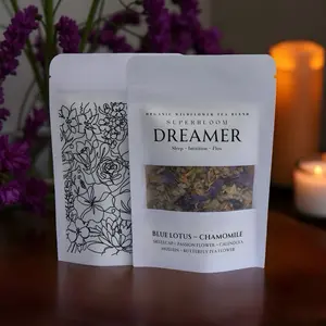 DREAMER Organic Wildflower Tea Blend Chamomile butterfly pea flower, passionflower skullcap Mullein calendula sleep, calm, intuition, dream tea. Loose Leaf Herbal Tea Handcrafted with Love Natural  Beverage