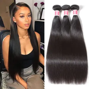 Pizazz Hair 10A Grade Brazilian Straight Hair 100% Virgin Human Hair Bundles 12-30 Inch Straight Weave Extensions