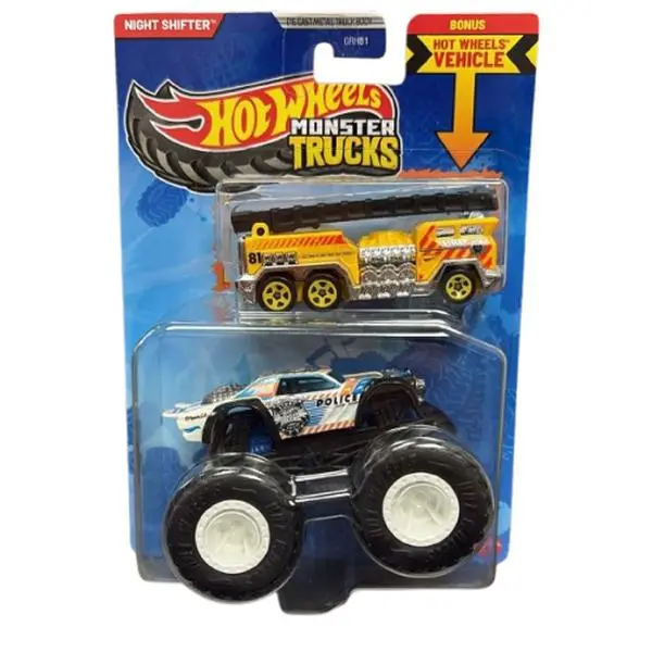 Mattel - Hot Wheels Monster Truck & Car - NIGHT SHIFTER & 5 ALARM [JJT60]