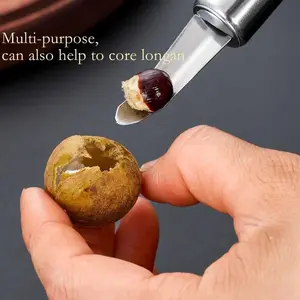 1pc Stainless Steel Shrimp Deveiner, Longan Pit Remover, Shrimp Brain Scoop Tool, Specialized Shrimp Peeler and Back Remover, Stainless Steel Shrimp Deveining Tool, Easy to Clean, Kitchen Gadget