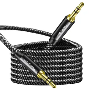 Aux Cord 10ft, 3.5mm Aux Cable - Nylon Braided Audio Cable 3.5mm Male to Male AUX Cord Compatible with Car,Headphones, iPods, iPhones, iPads,Tablets,Laptops,Android Smart Phones& More (10FT/3M)