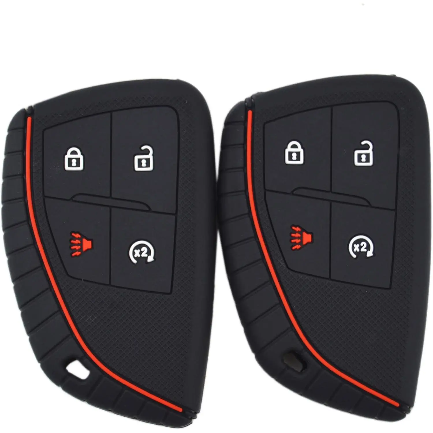 Silicone 4-Button Key Fob Cover Case Protector for Chevrolet Colorado Tahoe, GMC Canyon Sierra 2023-2025 Remote Start (13530574) - Cushions Drops, Protects Buttons, Long-Lasting, Easy Slide On, Distinguishes Your Fob