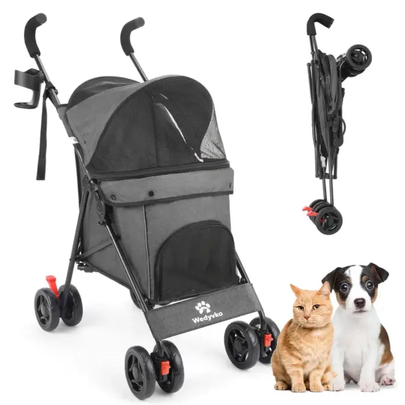 Wedyko Pet Stroller for Cats and Dogs - Portable & Foldable Design with Comfortable Seating and Easy Handling for Small Pets