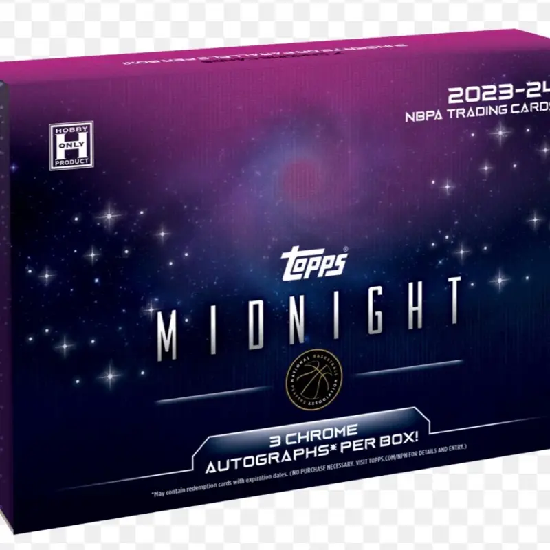 Topps 2023-24 Midnight Basketball Hobby Box - 3 Chrome Autographs Per Box - NBAPA Trading Card Series