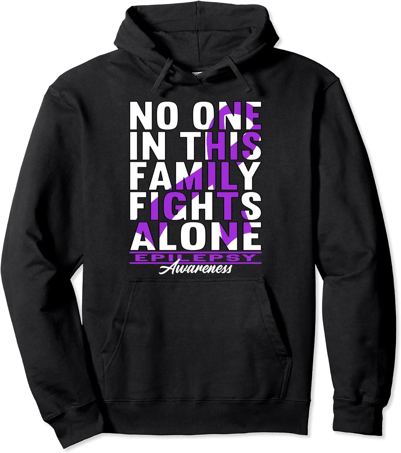 No One In This Family Fights Alone I Epilepsy Pullover Hoodie - Anarosavill Shop 42B0CP9X3K12