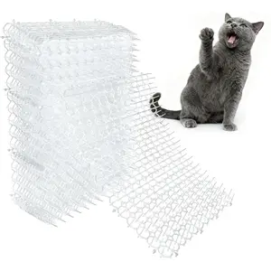 Scat Mats for Cats 16 x 13 Inch, 12 Pack Transparent Cat Spike Mat with 1 Inch Spikes, Indoor Outdoor Cat Deterrent Mats to Keep Cats Off Couch, Bed, Counter & Garden