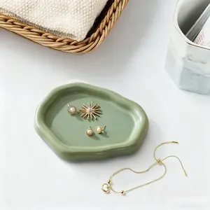 2-Piece Cloud-Shaped Jewelry Tray Set, Durable Thick Ceramic Material, Multi-Use for Jewelry & Perfume Display, Key Organizer, Jewelry Storage Box