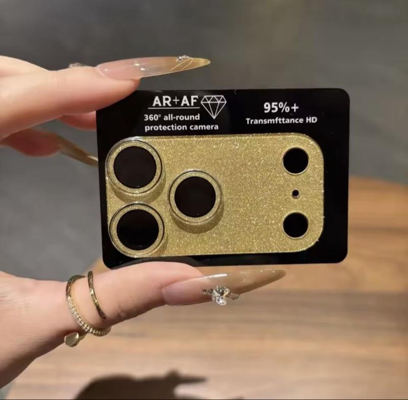 Glitter Bling Camera Lens Protector For iPhone 17 Pro Max AR AF 360° All-round Protection 95%+ Transmittance HD